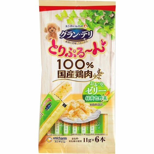 犬用おやつおすすめ ユニ・チャーム グラン・デリ とりぷる〜んゼリー 緑黄色野菜 イメージ1