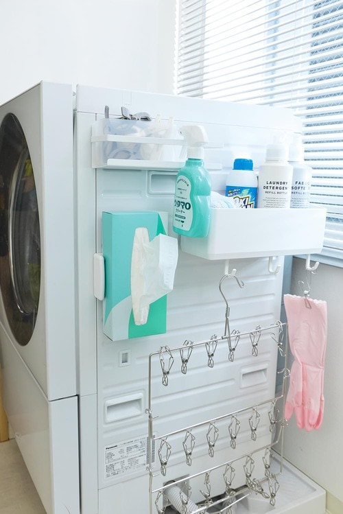 浮かせて整理整頓！洗濯機横マグネット収納って？ 洗濯機横マグネット収納おすすめ イメージ