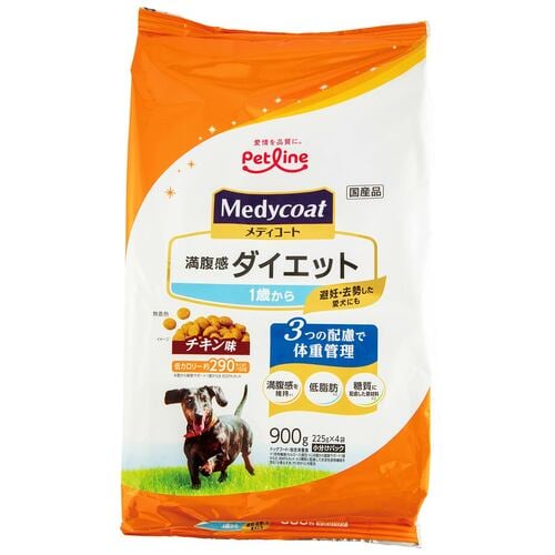 ドッグフードおすすめ ペットライン メディコート 満腹感ダイエット 1歳から イメージ