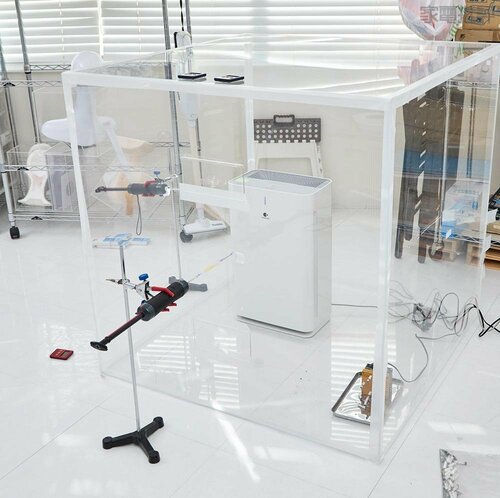 1m3の空間内に煙を充満させてテスト! 空気清浄機おすすめ イメージ