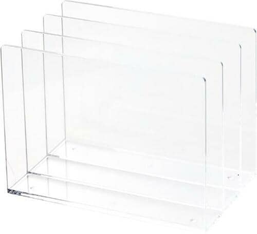 ノートPCを縦置き収納できる「アクリル仕切りスタンド」 イメージ