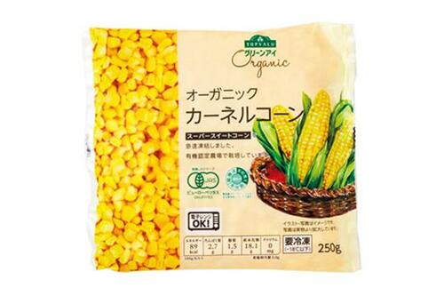 トップバリュ グリーンアイ:オーガニックカーネルコーン 250g:食品