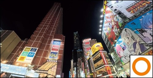 夜間の街並：全体的に写りが暗い アクションカメラおすすめ イメージ