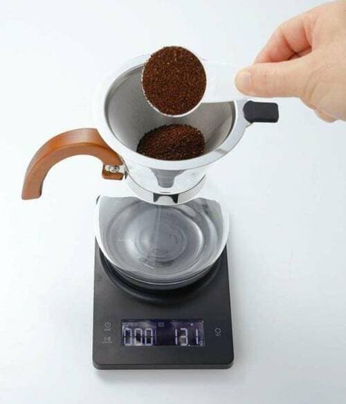 1:コーヒー粉を計量する イメージ