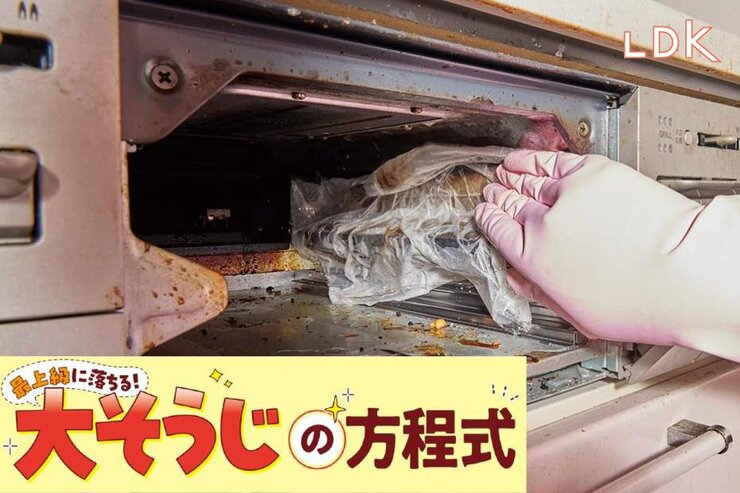 「グリル内、焦げが地層になってる...」→洗剤パックでゆるめたら落ちちゃうよ【LDK大掃除】