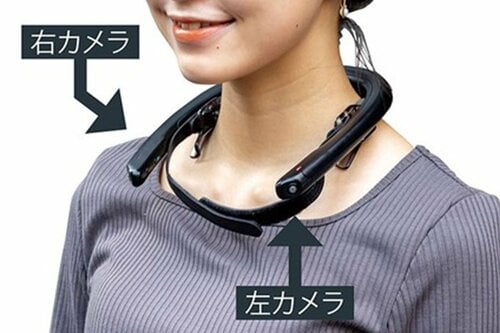 前２つ、後ろ１つのカメラで手ぶらのまま360度撮影 イメージ