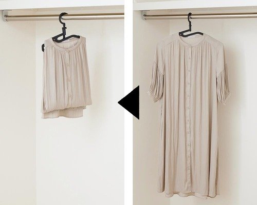 肩と裾を折りたためる 押し入れ収納グッズおすすめ イメージ