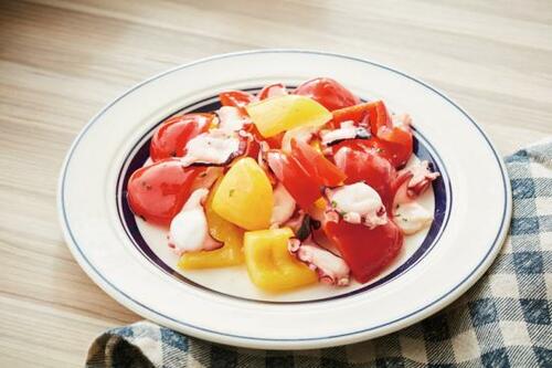 [タコのカルパッチョ]茹でダコ＆オイルで食感そのまま！ イメージ3