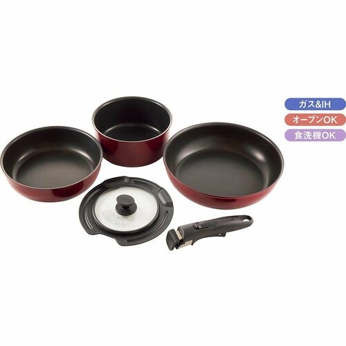 フライパンセットおすすめ サーモス 取っ手のとれるフライパン5点セットDA (KSD-5A) イメージ2