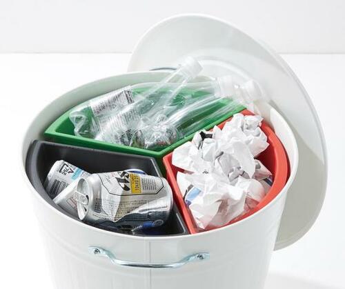 ポイント：1つのゴミ箱に3種のゴミが入れられる イメージ