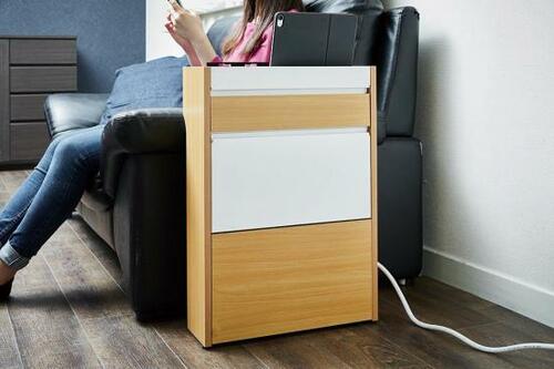 ポイント：キャスター付きでサイドテーブルにもなる！ イメージ