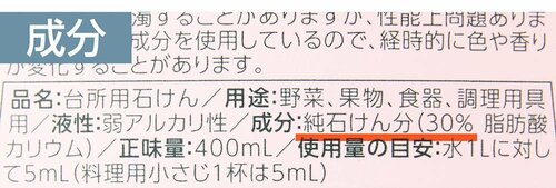 成分：✕ 食器用洗剤おすすめ イメージ