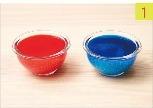 1：食紅を使って2色の米を作る イメージ