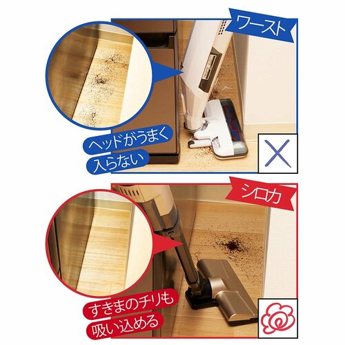 【すきま・机下】小回りがきくスリム構造でラクラク LDKがおすすめするコードレス掃除機おすすめ イメージ2