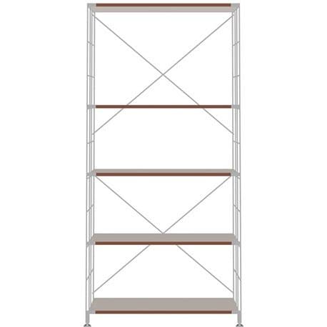 無印良品:ステンレスユニットシェルフ ウォールナット材棚セット・ワイド大:棚