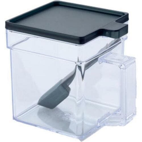 ダイソー:スクエアポッド クリアーブラック:保存容器