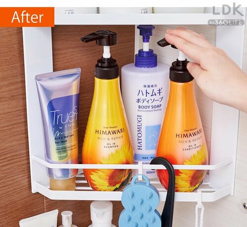 ボトル類の落下を防いでくれる お風呂場収納アイテムおすすめ イメージ