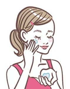ステップ1:3本指で顔にのせる プチプラ化粧水おすすめ イメージ