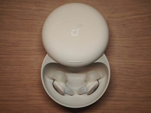 ケースを開けたところ。イヤホン本体が見える 