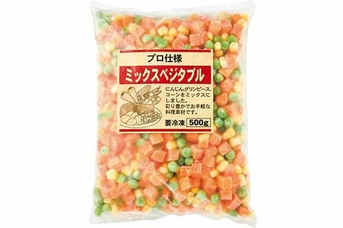 肉のハナマサ:プロ仕様 ミックスベジタブル 500g:冷凍食品