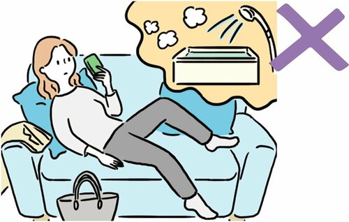 POINT3：帰宅後はお風呂に浸かって疲労を回復 ストレッチバンドおすすめ イメージ