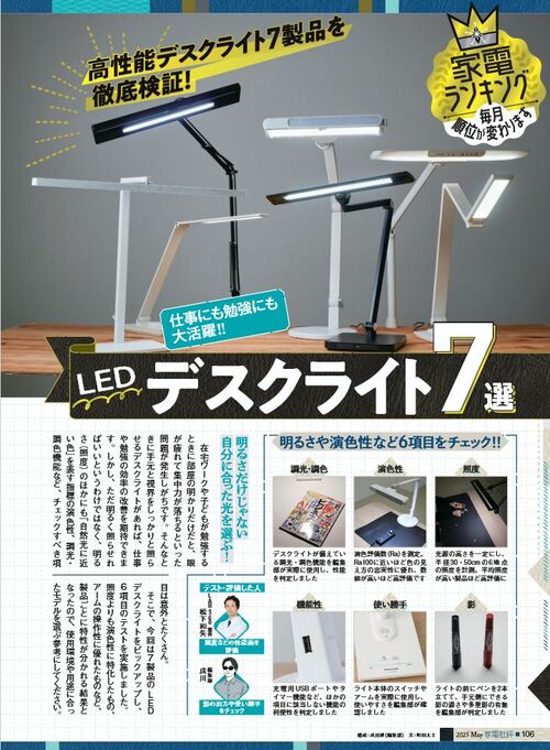 高性能デスクライト7製品を徹底検証! LEDデスクライトおすすめ イメージ