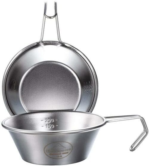 キャンピングムーン（CAMPING MOON）:ステンレス シェラカップ2点セット:キャンプ用食器