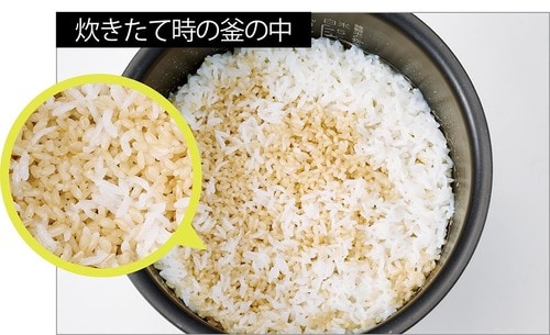 玄米と白米で再実験も「舞う」とは言い難い イメージ