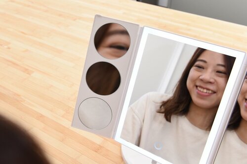 10位: La Curie「LEDバー3面卓上鏡」 女優ミラーおすすめ イメージ