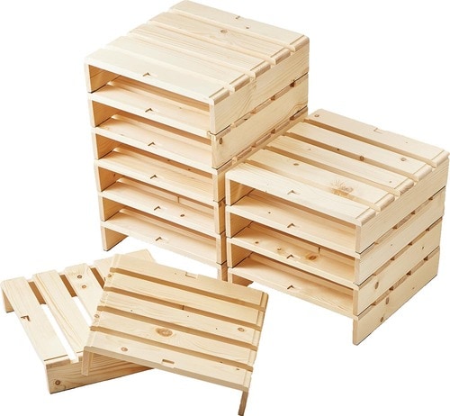  ベルメゾン 簡単に組み替えられる パレット風ベッド（ナチュラル／12枚セット） イメージ2