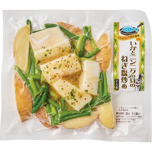 ミールキットおすすめ マルケー食品 おさかなDELI いかとニンニクの芽のねぎ塩炒め イメージ1