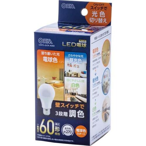 オーム電機「LED電球 LDA7L-G/CK AG93」 イメージ